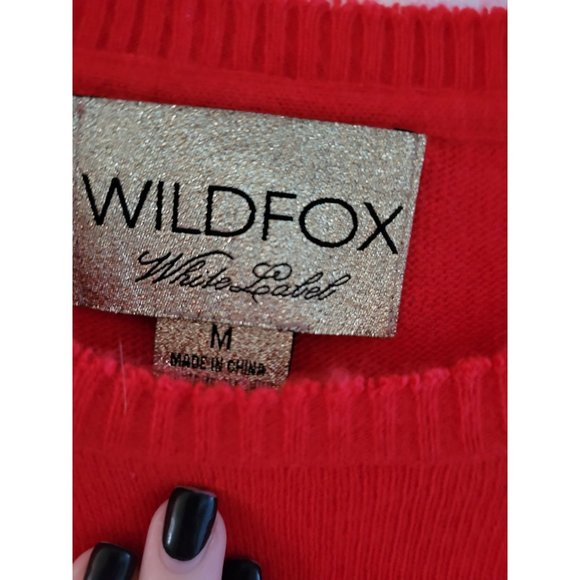Wildfox Red Shopping Is Cardio white Label sweater size Medium long sleeve - Picture 4 of 7